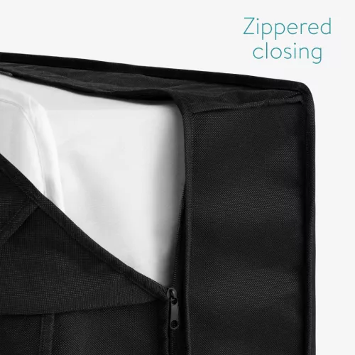 Protectie saltea Navaris, 90x200x25 cm, depozitare si transport, 4 manere, negru, polipropilena