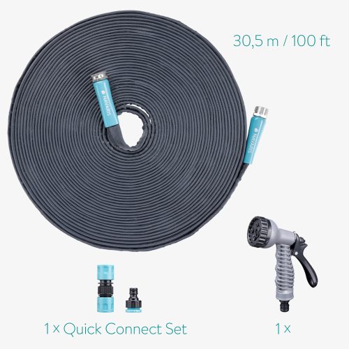 Wąż elastyczny 30,5 m z pistoletem Navaris, złączki aluminiowe, 54175.04