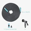 Furtun de gradina Navaris, 15m, cu pistol de pulverizare, conexiuni UE si US, 54175.02