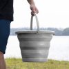 Składane wiadro z gumy termoplastycznej Navaris, 10 l, szare, 45985.3.22