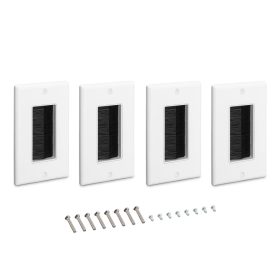   Zestaw 4 amerykańskich gniazdek pustych/pustych, Kwmobile, Biały/Czarny, Plastik, 54244.01.04