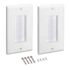   Zestaw 2 pustych gniazd amerykańskich, Kwmobile, biały, plastikowy, 54244.02.02