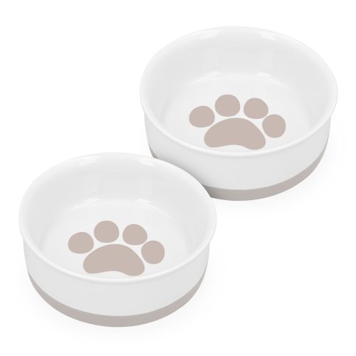 Zestaw 2 misek porcelanowych Navaris dla kotów, 400 ml, Brązowy, 48520.02.10