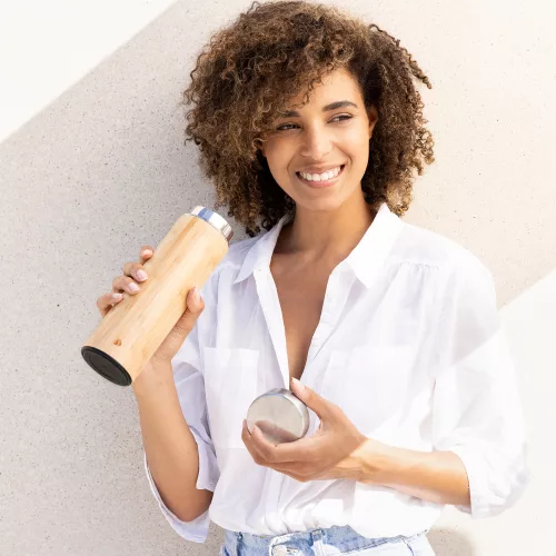 Butelka na herbatę Navaris z zaparzaczem i wyjmowanym sitkiem, 500 ml, Brązowa, 54268.2.71