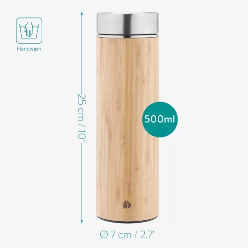 Butelka na herbatę Navaris z zaparzaczem i wyjmowanym sitkiem, 500 ml, Brązowa, 54268.2.71