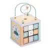 Cub activitati 5 in 1 Navaris din lemn, labirint + sortator + abac, 38x20x20 cm, multicolor, lemn