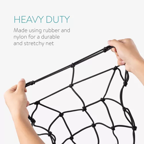 Zestaw 2 siatek bagażowych do motocykli Navaris, 40 x 40 cm, Haczyki, Karabińczyk, 54307.01