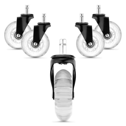 Zestaw 5 kółek do drążka krzesła biurowego 10 mm, Kwmobile, przezroczysty, poliuretan, 53129.02