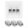 Zestaw 1 potrójne gniazdo sieciowe RJ45 z 3 wtyczkami CAT 6A, Kwmobile, biały, metal, 54571.03.01