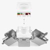 Zestaw 2 ekranowanych gniazd sieciowych RJ45 z 2 wtyczkami CAT 6A, Kwmobile, Biały, Metal, 54571.01.02