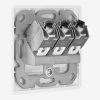 Zestaw 2 potrójnych gniazd sieciowych RJ45 z 4 wtyczkami CAT 6A, Kwmobile, Biały, Metal, 54571.03.02