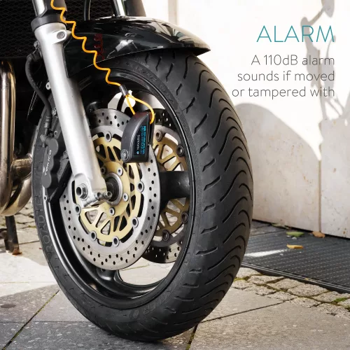 Blokada tarczy motocyklowej Navaris z alarmem 110 dB, Blokada antykradzieżowa, 54573.01