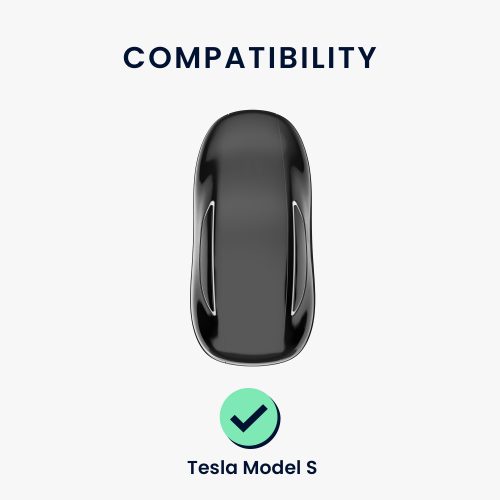 Etui na kluczyk samochodowy do Tesli - Model S, kwmobile, silikon, srebrny / czarny, 54594.94