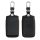 Osłona kluczyka do samochodu Renault / Dacia - 4 przyciski - Keyless Go, kwmobile, Skóra Naturalna, Czarna, 54669.01