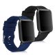 Zestaw 2 pasków do Xiaomi Amazfit Bip / Amazfit Bip Lite, kwmobile, silikon, niebieski / czarny, 54776.01
