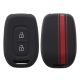 Etui na kluczyk samochodowy do Dacii / Renault - 2 przyciski - Keyless Go, kwmobile, silikon, czarny / czerwony, 54813.01