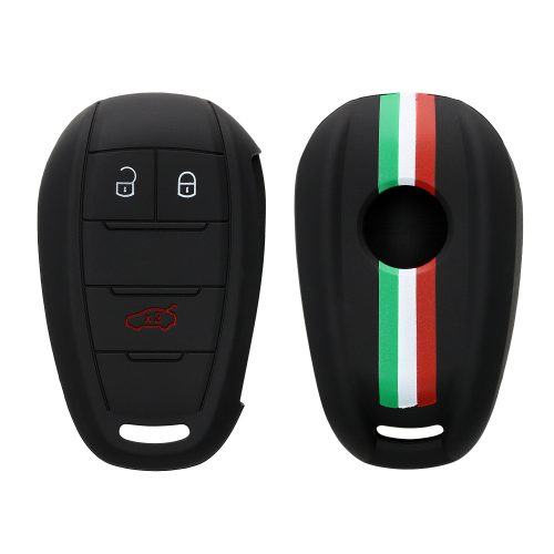 Etui na kluczyk samochodowy do Alfa Romeo - 3 przyciski, kwmobile, silikon, czarny, 53855.02