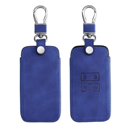 Etui na kluczyki do samochodu Renault / Dacia - 4 przyciski - Keyless Go, kwmobile, skóra nubukowa, biała, 48564.17