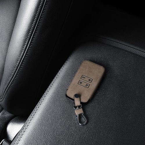Osłona kluczyka do samochodu Renault / Dacia - 4 przyciski - Keyless Go, kwmobile, Skóra ekologiczna, Brązowa, 54927.01