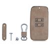 Osłona kluczyka do samochodu Renault / Dacia - 4 przyciski - Keyless Go, kwmobile, Skóra ekologiczna, Brązowa, 54927.01