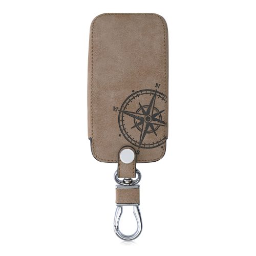 Osłona kluczyka do samochodu Renault / Dacia - 4 przyciski - Keyless Go, kwmobile, Skóra ekologiczna, Brązowa, 54927.01