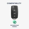Etui na kluczyk samochodowy do VW / Skoda / Seat - 3 przyciski, kwmobile, silikon, czarny / srebrny, 54021.04