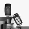 Etui na kluczyk samochodowy do VW / Skoda / Seat - 3 przyciski, kwmobile, silikon, czarny / srebrny, 54021.04