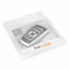 Etui na kluczyk samochodowy do BMW - 3 przyciski - Keyless Go, kwmobile, silikon, srebrny / czarny, 55039.01