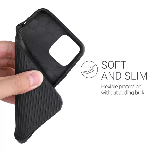 Etui do iPhone'a 12 / iPhone'a 12 Pro, Silikon, Czarny, 55098.01