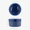 Set 6 ramekin ceramice Navaris, 9 cm, pentru cuptor 220C, deserturi/tapas, albastru, Ceramica