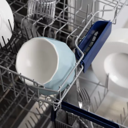 Pochylana ceramiczna miska dla zwierząt Navaris, niebieska, 55230.04