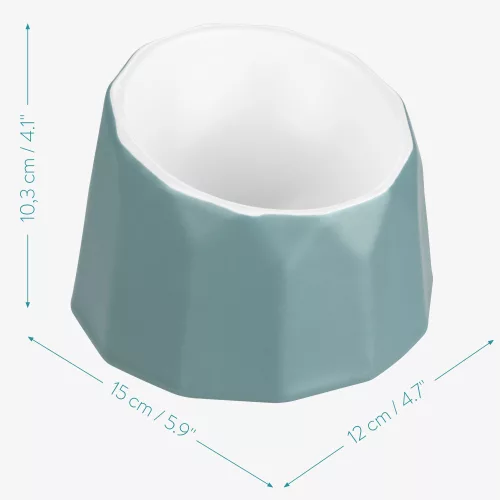 Pochylana ceramiczna miska dla zwierząt Navaris, niebieska, 55230.04
