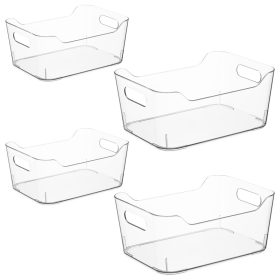   Set 4 cutii pentru depozitare la frigider Navaris, 2 mici si 2 medii, transparent, 55380.01