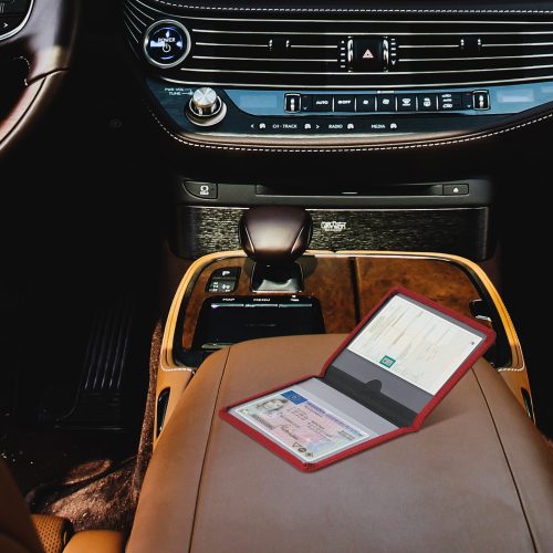 Okładka na dokumenty samochodowe, Kwmobile, Czerwona, Neopren, 55381.09