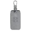 Osłona kluczyka do samochodu Renault / Dacia - 4 przyciski - Keyless Go, kwmobile, Skóra ekologiczna, Szara, 48563.22