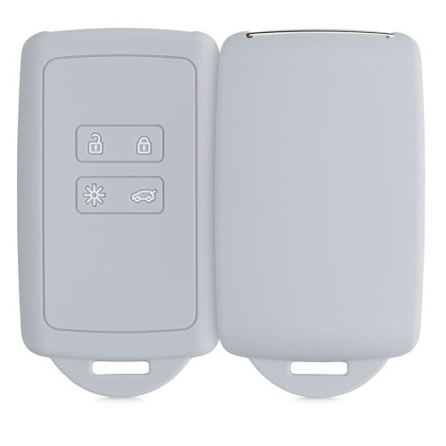 Osłona kluczyka do samochodu Renault / Dacia - 4 przyciski - Keyless Go, kwmobile, silikon, szara, 48035.22