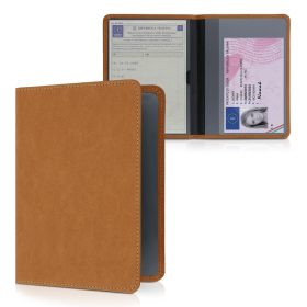   Okładka na dokumenty samochodowe, Kwmobile, Brązowa, Skóra ekologiczna, 55451.05