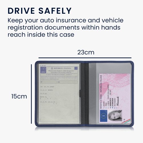 Okładka na dokumenty samochodowe, Kwmobile, niebieska, skóra ekologiczna, 55450.17