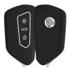 Osłona kluczyka do samochodu VW / Skoda / Seat - 3 przyciski, kwmobile, silikon, czarna, 55583.02