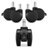 Zestaw 5 kółek do drążka krzesła biurowego 11 mm, Kwmobile, czarny, nylon, 55602.02