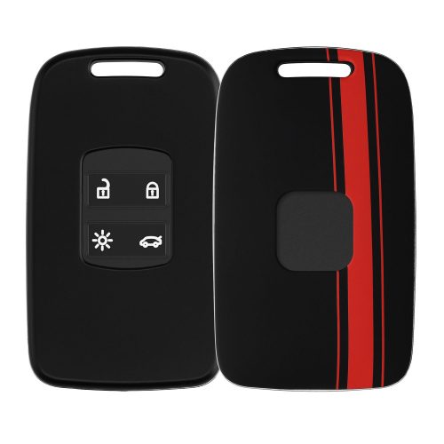 Osłona kluczyka do samochodu Renault / Dacia - 4 przyciski - Keyless Go, kwmobile, plastik, czarny / czerwony, 54805.02