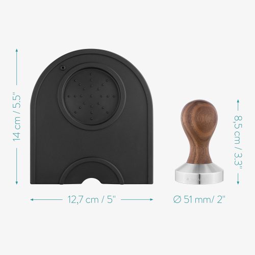 Tamper ze stali nierdzewnej Navaris z rączką z orzecha włoskiego, 51 mm, Covoras, 53238.01.03