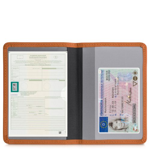 Okładka na dokumenty samochodowe, Kwmobile, Pomarańczowa, Skóra ekologiczna, 50103.29