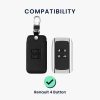 Etui na kluczyki do samochodu Renault / Dacia - 4 przyciski - Keyless Go, kwmobile, eko skóra, czarne, 44637.43