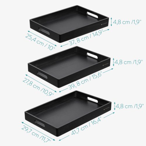 Set 3 tavi servire din bambus Navaris, versatilitate in utilizare, 53446.03.01