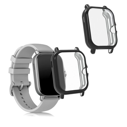 Zestaw 2 etui do Xiaomi Amazfit GTS 3 / Amazfit GTS 2 / Amazfit GTS 2e, kwmobile, Silikon, Czarny, 53906.08