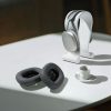 Zestaw 2 poduszek nausznych do słuchawek Apple AirPods Max, Kwmobile, Szary, Skóra ekologiczna, 55895.19