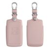 Etui na kluczyki do samochodu Renault / Dacia - 4 przyciski - Keyless Go, kwmobile, Skóra naturalna, Różowy, 54669.02