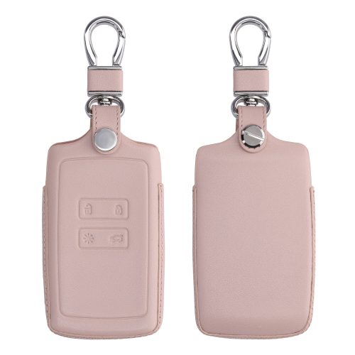 Etui na kluczyki do samochodu Renault / Dacia - 4 przyciski - Keyless Go, kwmobile, Skóra naturalna, Różowy, 54669.02