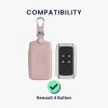 Etui na kluczyki do samochodu Renault / Dacia - 4 przyciski - Keyless Go, kwmobile, Skóra naturalna, Różowy, 54669.02